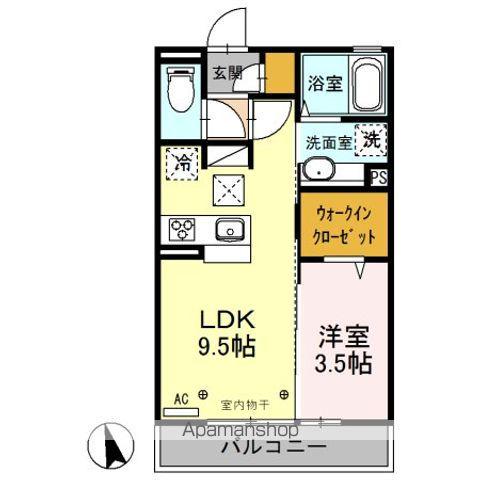レセンテ プライム(1LDK/1階)の間取り写真