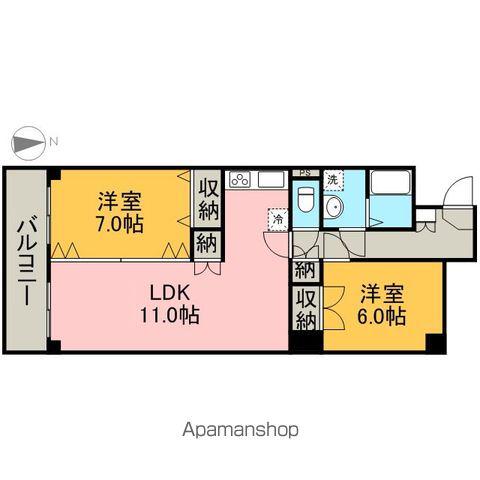 アイコービル(2LDK/4階)の間取り写真