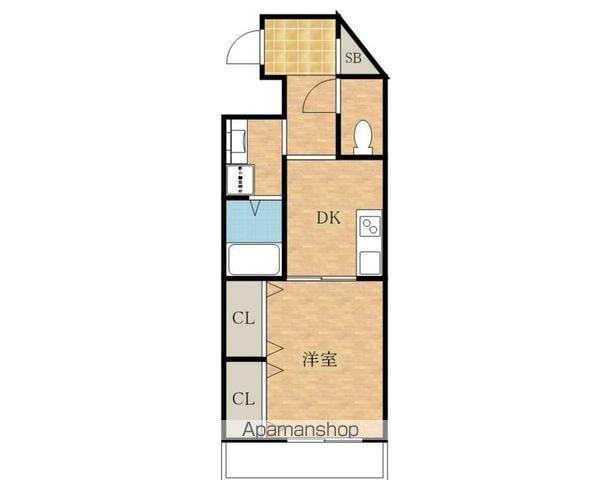 ブエナビスタ貝塚(1DK/1階)の間取り写真