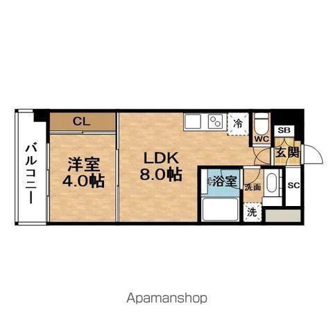 BUENAVISTAUMEDAノース(1LDK/5階)の間取り写真