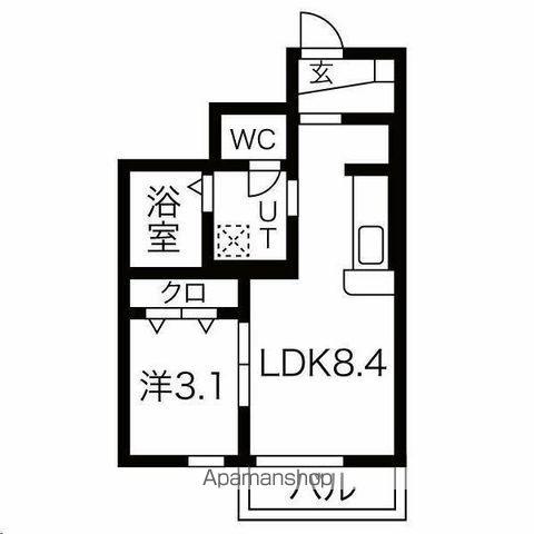 FOLUNAⅠ(1LDK/1階)の間取り写真