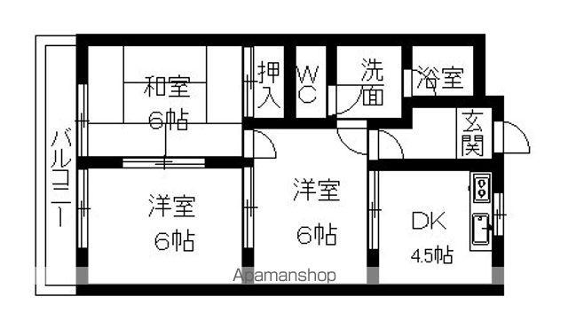 ファインマンションⅠ(3DK/1階)の間取り写真