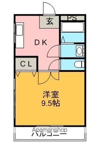 ペアスタ常三島(1DK/1階)の間取り写真