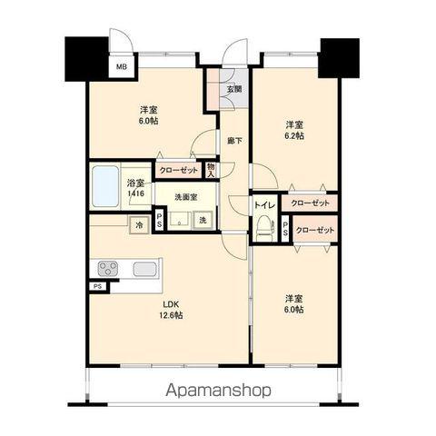 プライムアーバン長町一丁目(3LDK/12階)の間取り写真
