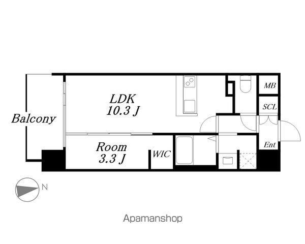 THAMES GARDEN PLACE(1LDK/12階)の間取り写真
