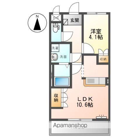 シャンドフルール(1LDK/1階)の間取り写真