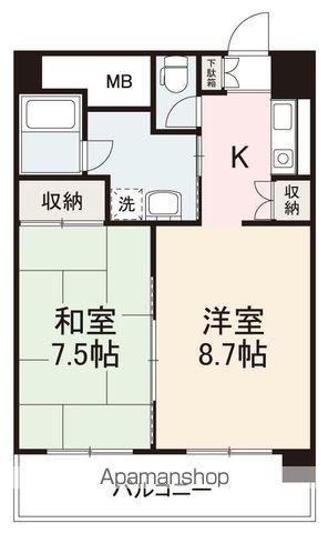 ハーバービュー(2K/10階)の間取り写真