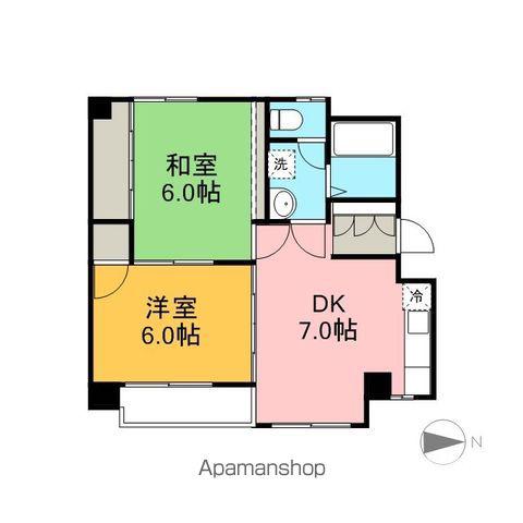 プレアール西条駅前(2DK/4階)の間取り写真