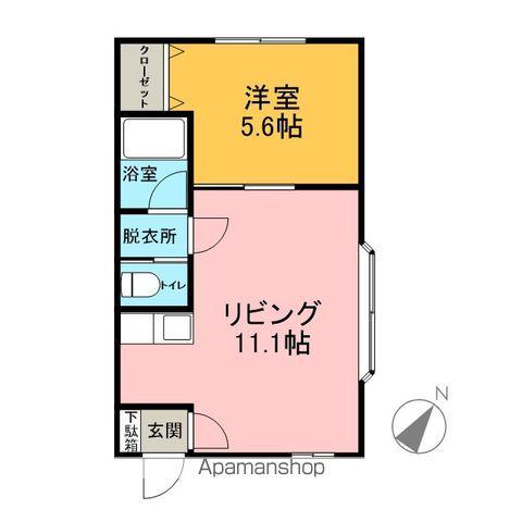 イエローシティ(1LDK/2階)の間取り写真