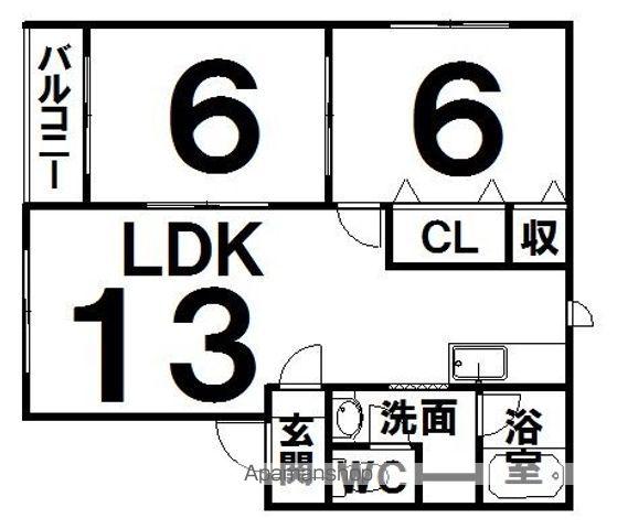 スプレンダーひびき野Ⅱ(2LDK/2階)の間取り写真