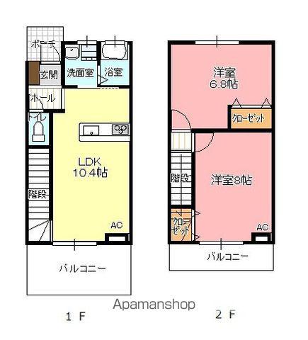 ルミエールⅡ(2LDK/1階)の間取り写真