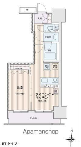 エスティメゾン錦糸町2(1LDK/13階)の間取り写真