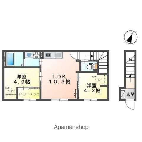 グランディール戸坂(2LDK/2階)の間取り写真