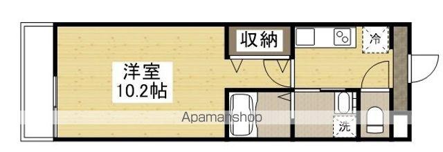 AQUAα(1K/2階)の間取り写真