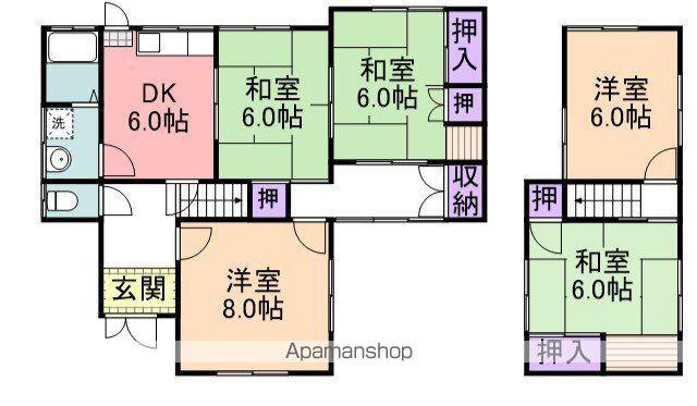 南海電鉄南海本線 鳥取ノ荘駅 徒歩23分 2階建 築55年(5DK)の間取り写真