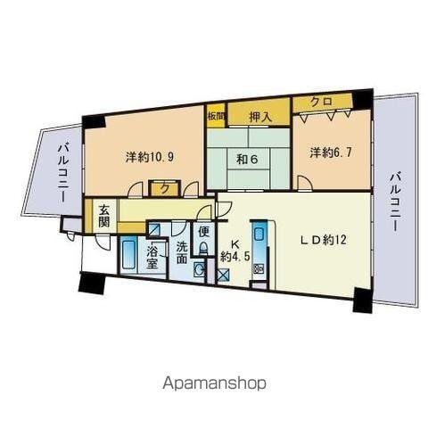 アイランドシティインフィニガーデンサウス棟(3LDK/10階)の間取り写真