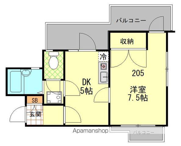 赤塚マンション(1DK/2階)の間取り写真