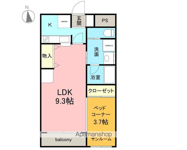 CHERIR松本(1LDK/3階)の間取り写真