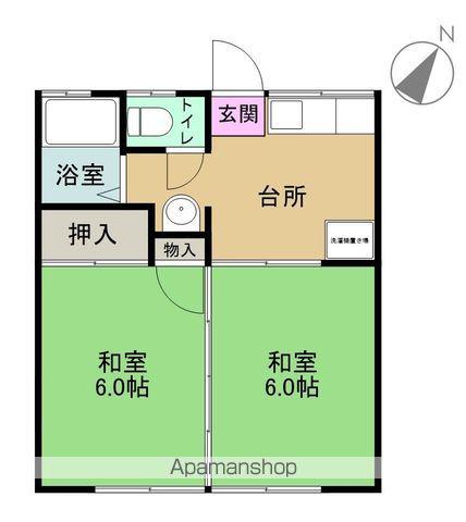 マリンハイツ(2K/1階)の間取り写真