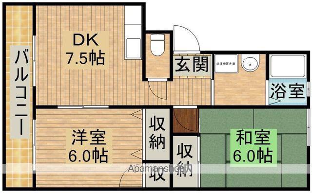 サンナイト(2DK/3階)の間取り写真