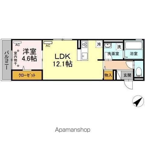 イデアーレ・ココン(1LDK/2階)の間取り写真