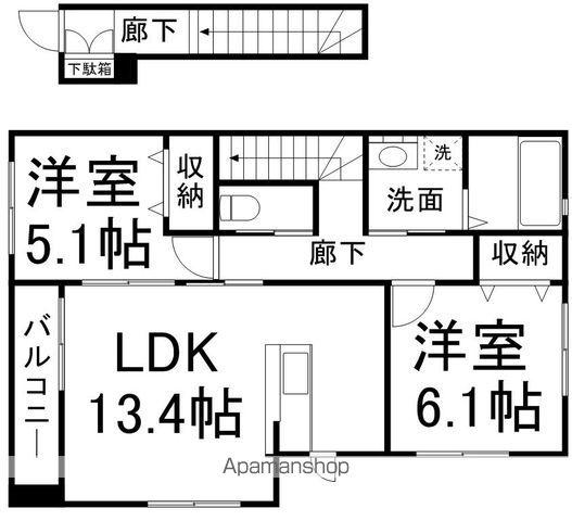 メゾン・ド・シュシュ(2LDK/2階)の間取り写真