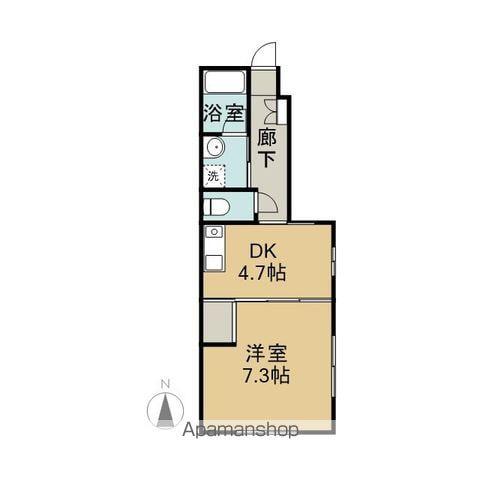 308晴れ(1K/1階)の間取り写真