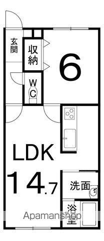根室本線 釧路駅 バス乗車時間:31分 西郵便局前バス停で下車 徒歩5分 2階建 築16年(1LDK/1階)の間取り写真