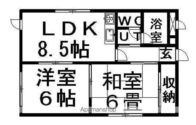 広和ハイツ第7(2LDK/2階)の間取り写真