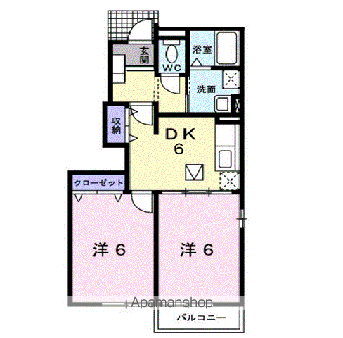 フローレンス2005(2DK/1階)の間取り写真