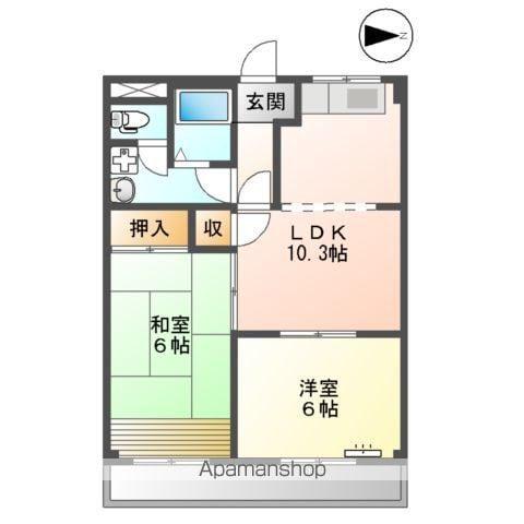 MIO BLD(2LDK/3階)の間取り写真