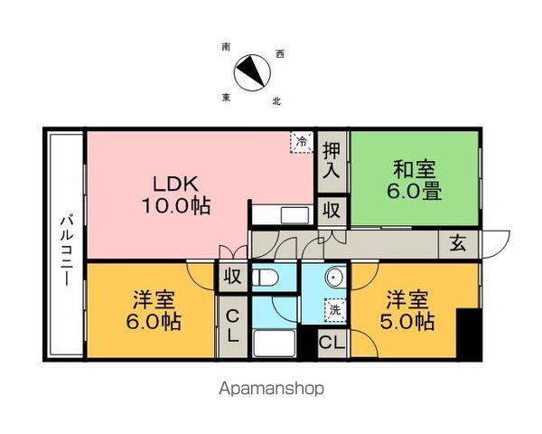 本多ハイツ長門石(3LDK/7階)の間取り写真