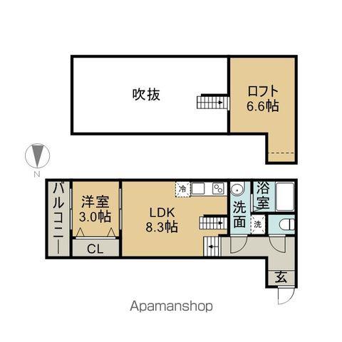 PARK SIDE吹上(1K/2階)の間取り写真