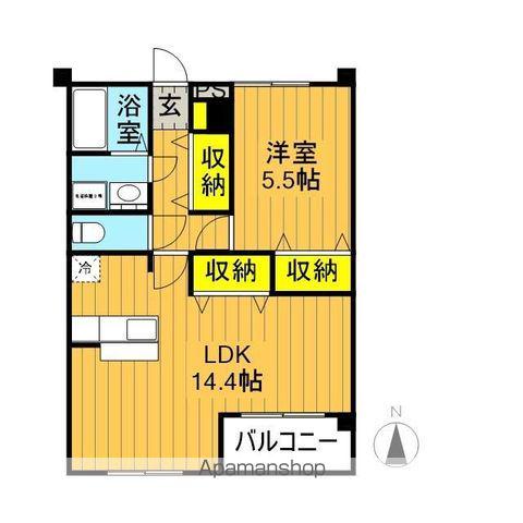 510ハイツ(1LDK/1階)の間取り写真