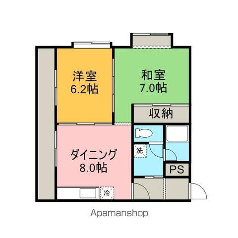マンションストーク(2DK/4階)の間取り写真