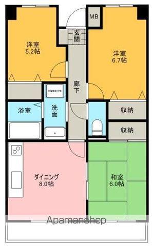 ヴィラ・セントラルパーク(3DK/3階)の間取り写真