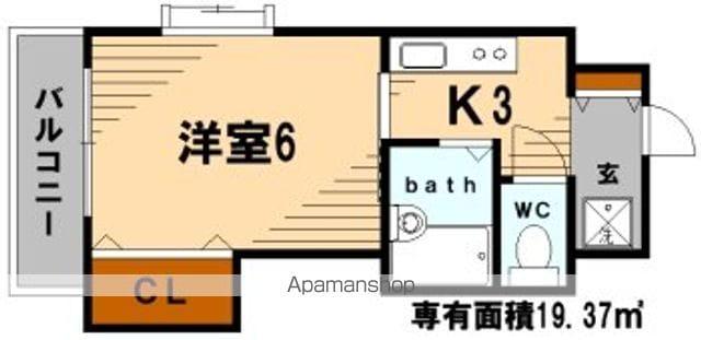 サンユービル(1K/2階)の間取り写真