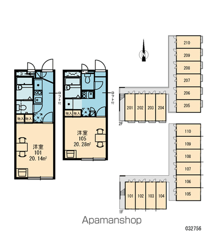 レオパレスリバーパーク(1K/1階)の間取り写真