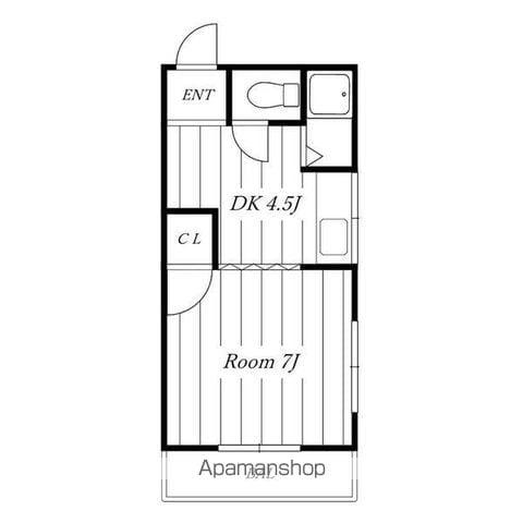 コーポマリーナ(1K/2階)の間取り写真