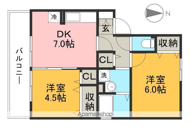 シェル・ド・エトワール(2DK/2階)の間取り写真