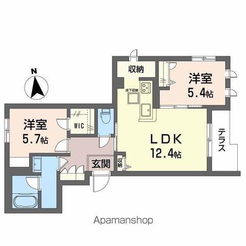 シャーメゾンベルパージュ長居西(2LDK/1階)の間取り写真