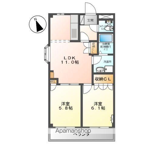 メルキュレー(2LDK/2階)の間取り写真