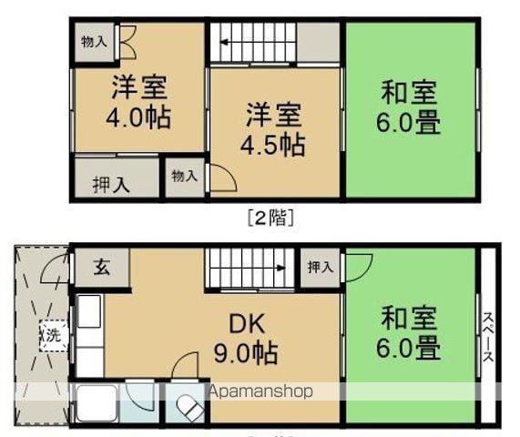 連棟貸家(桜5−10−4)(4LDK)の間取り写真