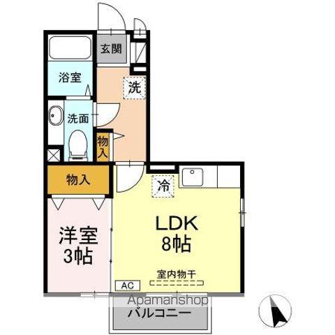 メゾンドテポーレ(1LDK/2階)の間取り写真