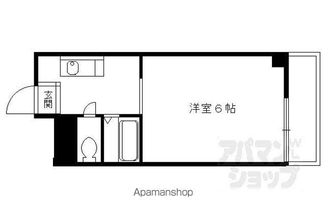 伏見上野ハイツ(1K/4階)の間取り写真