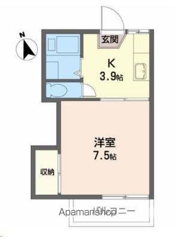 シティ中島丁B(1K/2階)の間取り写真