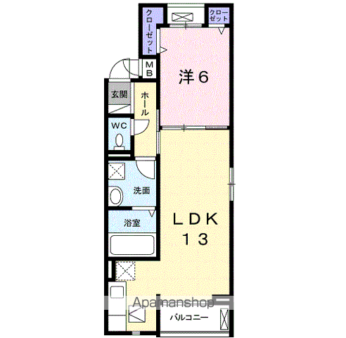 サンテールⅣ(1LDK/1階)の間取り写真