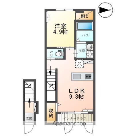 フリーダム安積(1LDK/1階)の間取り写真