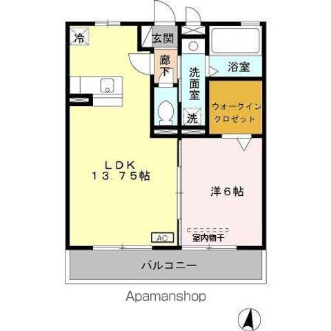 スカイプラザ(1LDK/2階)の間取り写真