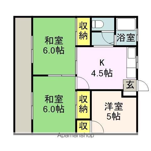 福寿コーポ(3K/2階)の間取り写真